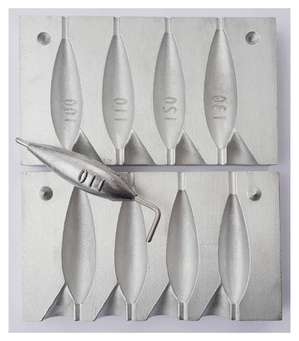 Torpedo Sliding Lead Mold Code 515 100-110-120-130g