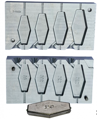 CNC öntőforma csúszó súlyokhoz, kód: C65, 80-100-120-150g