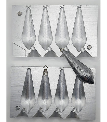 Long Cast Lead Mold CNC Code C001 115-120-125-130g